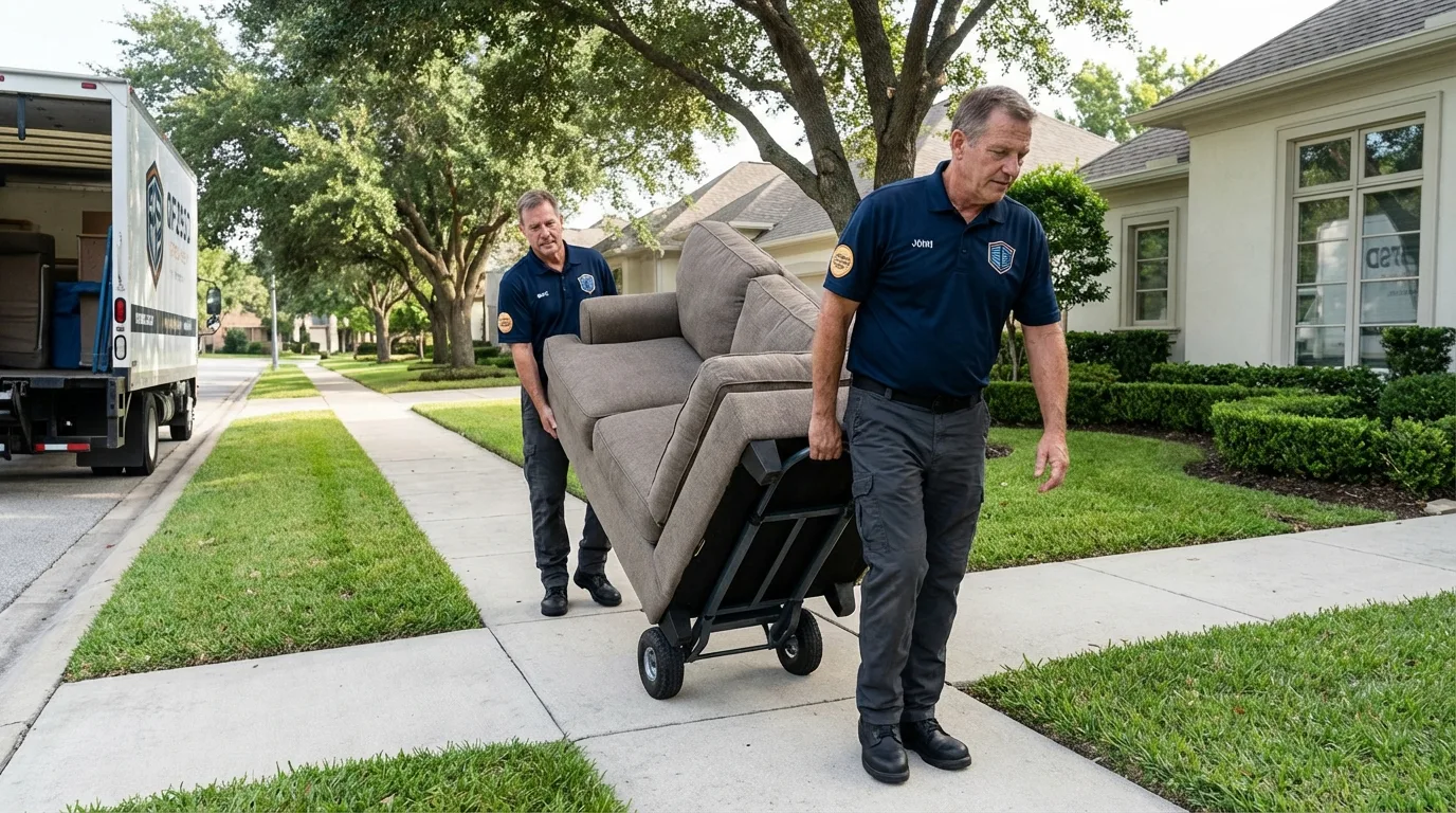 Local residential moving crew loading furniture in Fairbanks, AK
